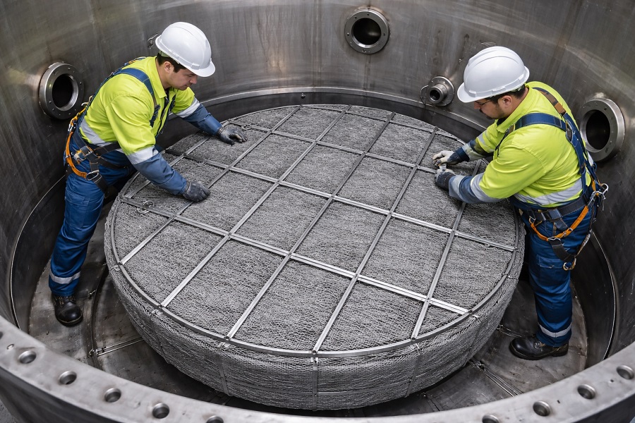 demister mist eliminator installation